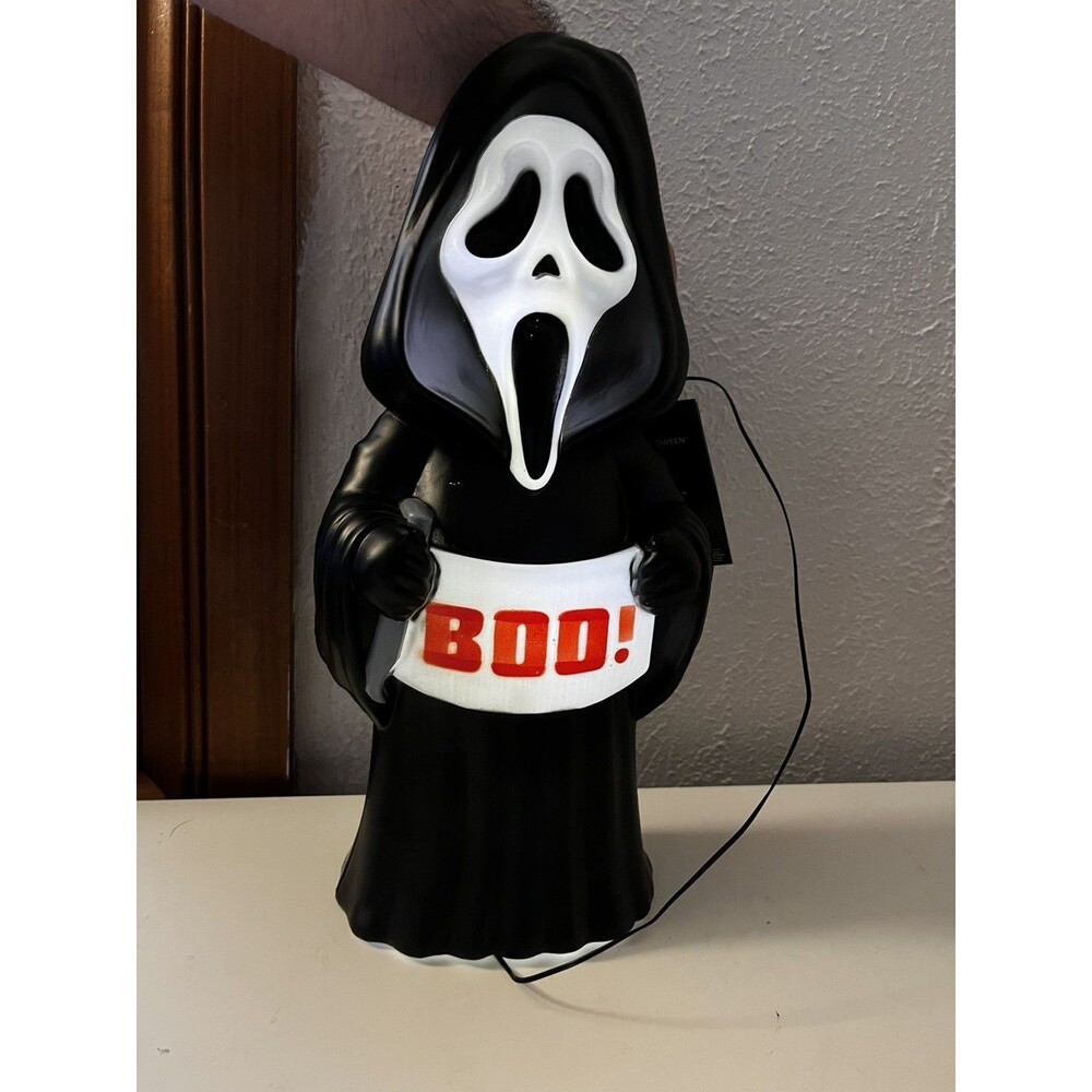 Ghost Face BOO! Lighted Blow Mold Lamp Halloween Decor Scream NEW
